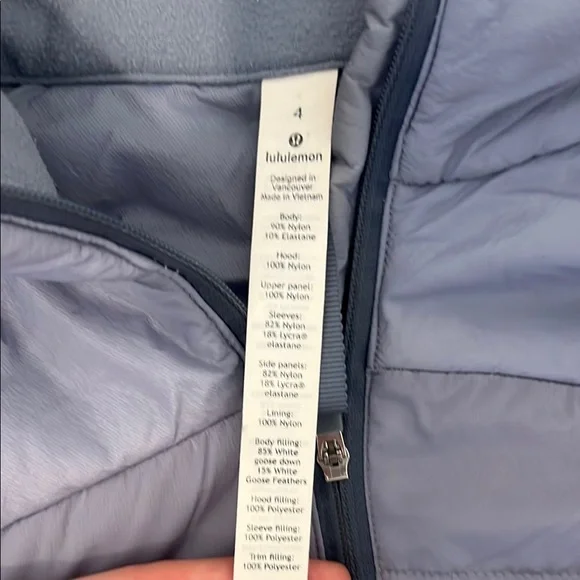 Lululemon Hooded Quilted Puffer Jacket in Dusty Blue - Picture 3 of 6